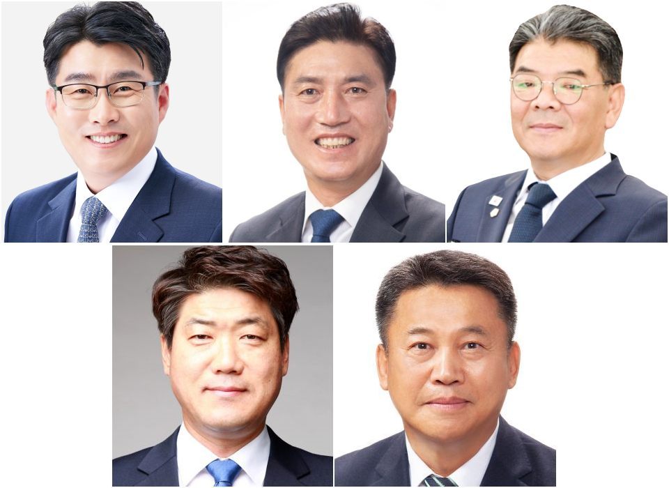 이영수, 김위한, 양재영, 이정훈, 정용채 민주당 경북도당 후보자들 / 사진.민주당 경북도당