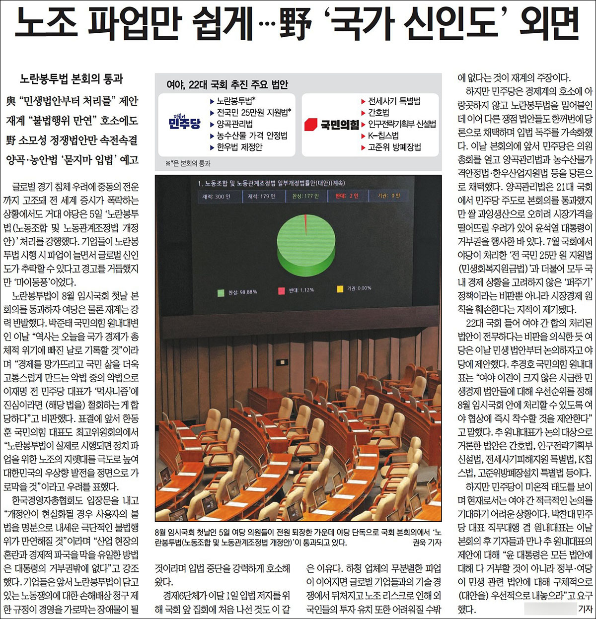 서울경제 2024년 8월 6일자 6면(정치)