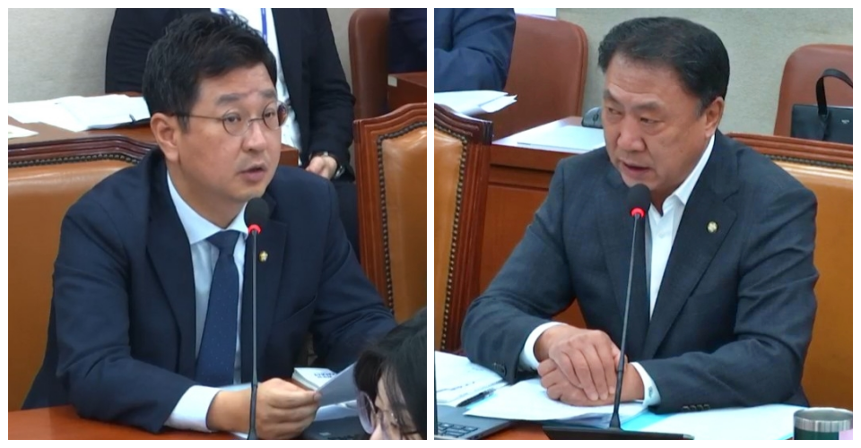(왼쪽부터) 더불어민주당 김태선 의원, 국민의힘 김위상 의원(2024.10.8) /  화면 캡처.국회 인터넷의사중계시스템