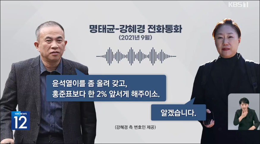 사진 출처. KBS뉴스 「"명태균 보고서 활용"…여론조사 수사 박차」(2024.11.22) 방송 캡처
