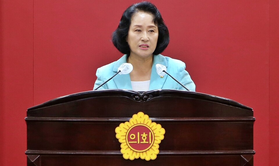 전태선 전 대구시의원이 대구시의회 제302회 임시회 본회의에서 발언하고 있다.(2023.7.19) / 사진 출처.대구시의회