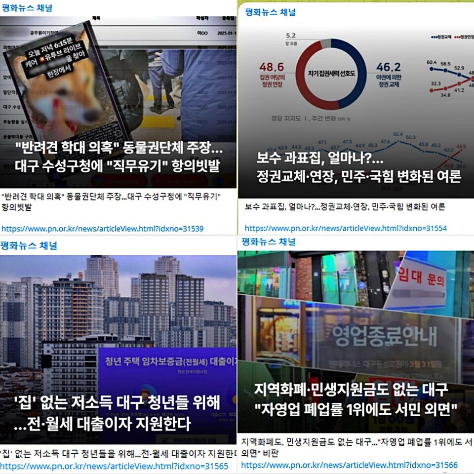 평화뉴스가 새롭게 시작한 SNS 기사 공유 방식 / 사진.평화뉴스 SNS 화면 캡쳐