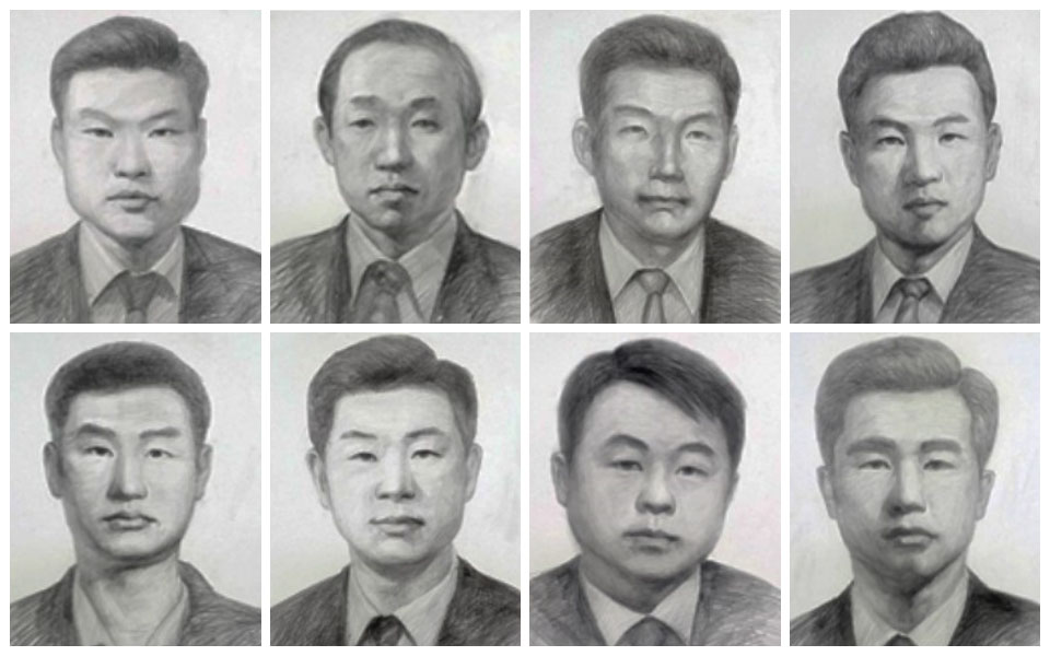 형장의 이슬로 사라진 '4.9인혁당 재건위 조작사건' 희생자 8명...(상단 좌측부터) 김용원 열사, 도예종 열사, 서도원 열사, 송상진 열사, (하단 좌측부터)여정남 열사, 우홍선 열사, 이수병 열사, 하재완 열사 / 사진 출처. 4.9통일평화재단