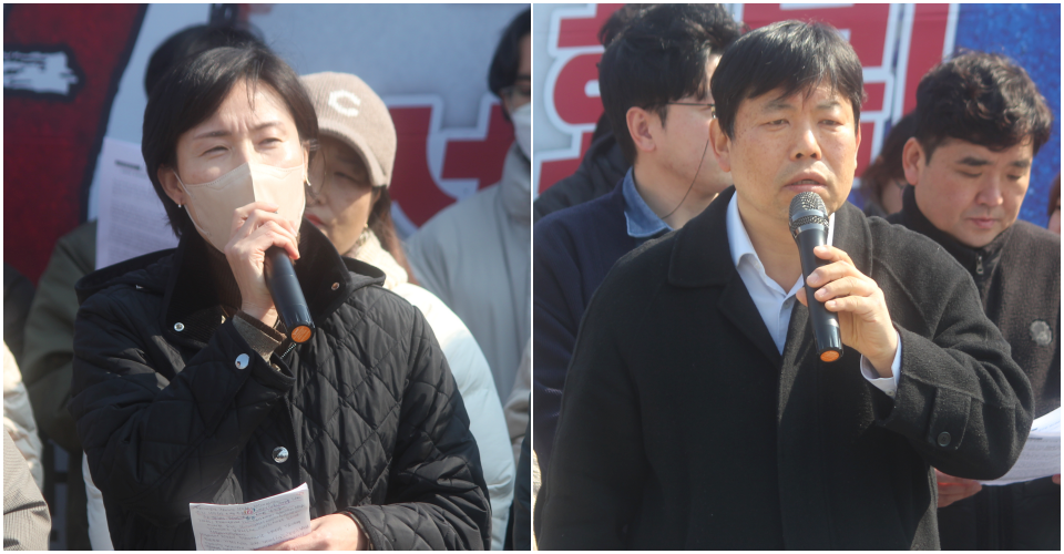 (왼쪽부터) 전은애 대구지원주택제도화추진위 상임대표, 서창호 집행위원장(2025.2.26) / 사진.평화뉴스 정준민 기자