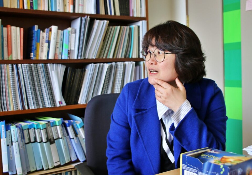 장지은 계명대 여성학연구소 전임연구원이 여성학과 관련한 자신의 의견을 밝히고 있다.(2025.2.26) / 사진.평화뉴스 김영화 기자