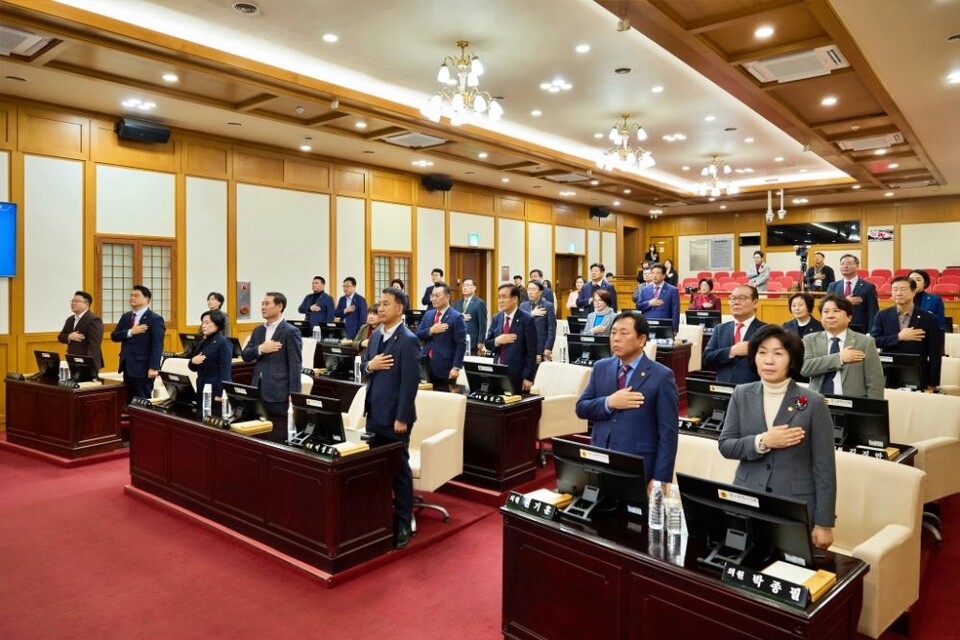 대구시의회 제315회 임시회 제1차 본회의. 대구시의원 31명 중 30명은 국민의힘 소속이다. 야당은 민주당 비례대표 1명 뿐이다.(2025.3.18) / 사진.대구시의회  