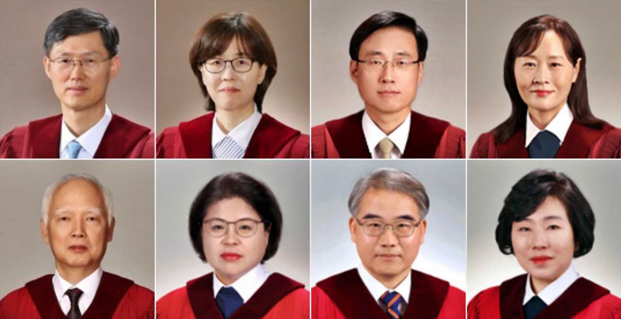 (왼쪽부터)문형배, 이미선, 김형두, 정정미, 정형식, 김복형, 조한창, 정계선 등 모두 8명의 헌법재판관 / 사진.헌법재판소