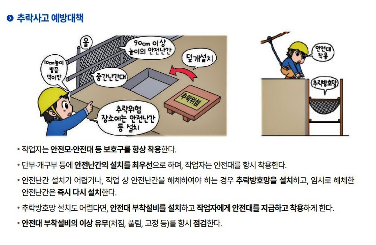 추락사고 예방대책 안내 / 사진.안전보건공단