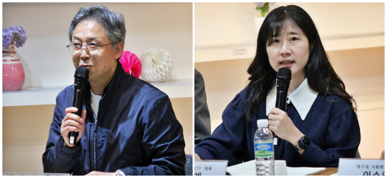 (왼쪽부터)강금수 대구참여연대 사무처장, 최하예 정치공동체 폴티 대표(2025.5.7) / 사진.평화뉴스 정준민 기자