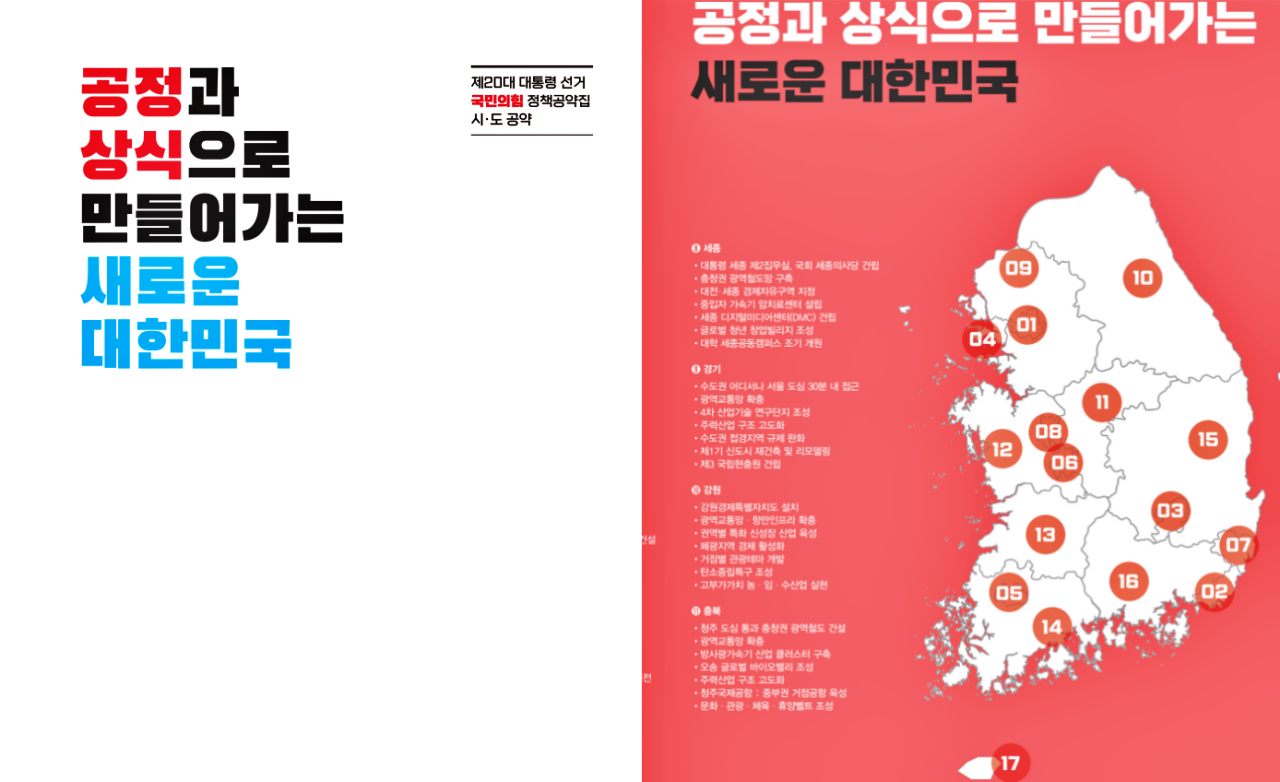 '공정과 상식으로 만들어가는 새로운 대한민국' 제20대 대선 국민의힘 정책공약집 / 자료.국민의힘