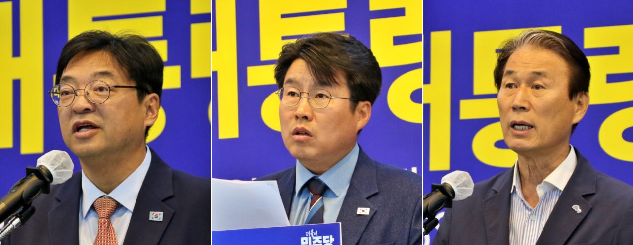 (왼쪽부터)허소, 이영수, 권오을...이재명 제21대 대통령 당선 이후 대선 소회를 밝히는 지역위원장들(2025.6.5) / 사진.평화뉴스 김영화 기자