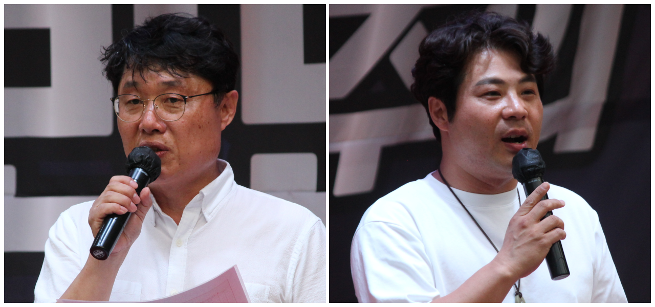 (왼쪽부터)임성종 대구경북민주화운동계승사업회 사무처장, 박석준 대구경북지역대학민주동문회협의회 사무국장(2025.6.10) / 사진.평화뉴스 정준민 기자