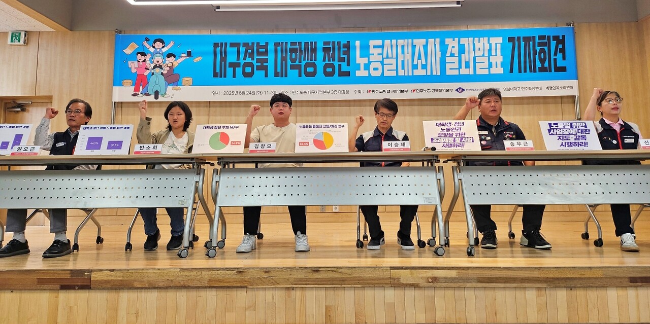 대구경북 대학생, 청년 노동실태조사 결과발표 기자회견(2025.6.24) / 사진.평화뉴스 정준민 기자