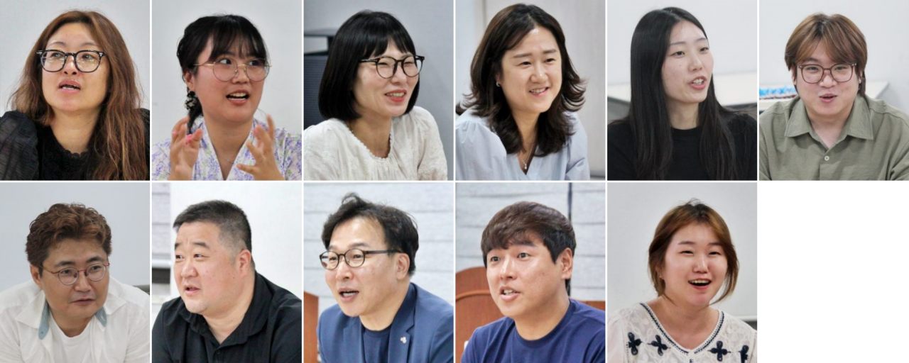 (왼쪽부터)김예민, 김지유, 노혜진, 허미연, 윤현진, 김재환, 이남훈, 원영민, 최종태, 정태운, 김규현(2025.8.26) / 사진.평화뉴스 정준민 기자