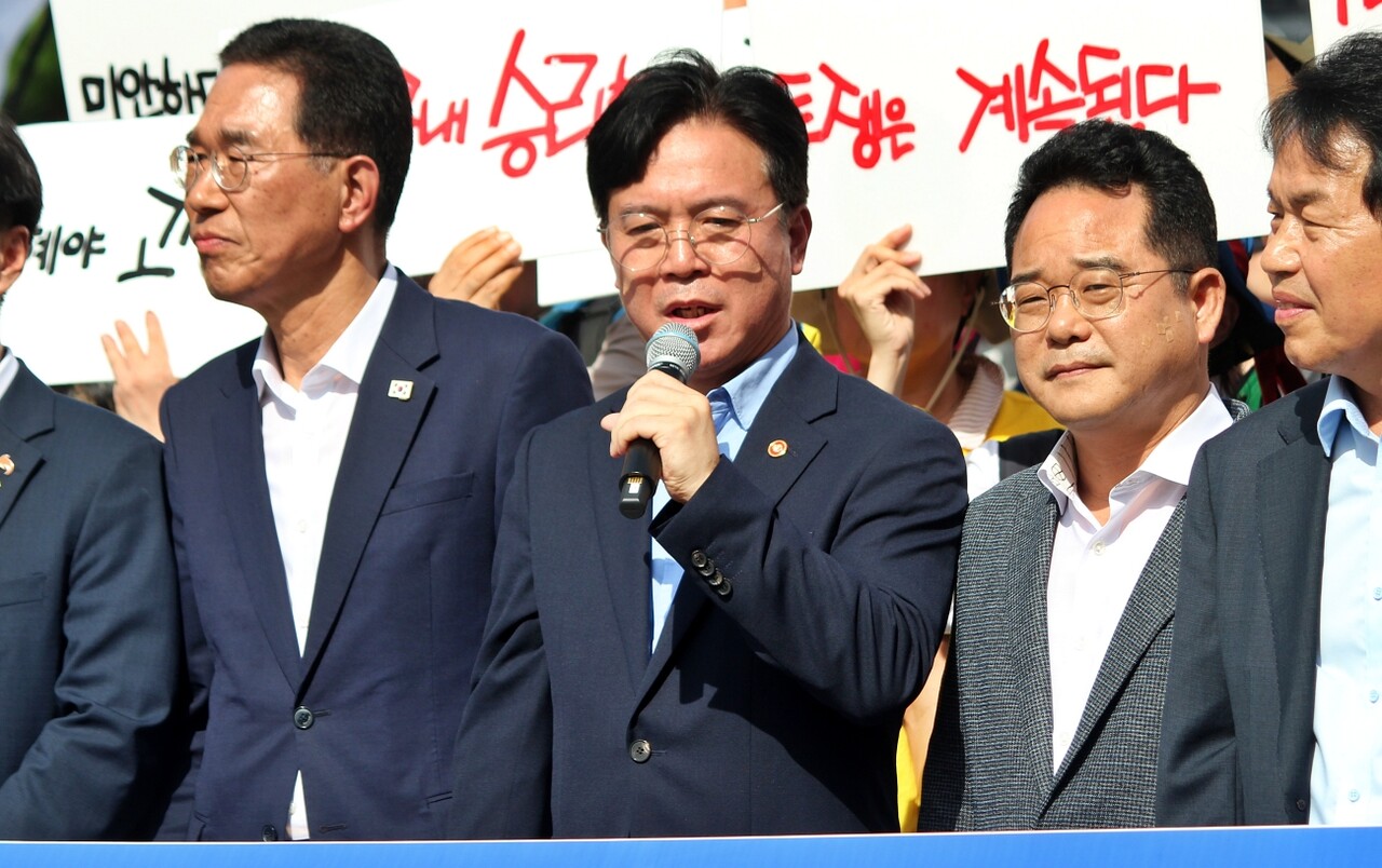 김영훈 노동부 장관이 "노사 교섭 개최"를 약속했다.(2025.8.29) / 사진.평화뉴스 정준민 기자