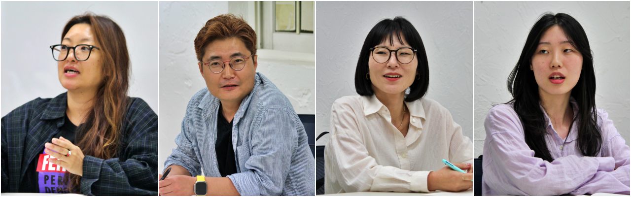 (왼쪽부터) 김예민, 이남훈, 노혜진, 윤현진 위원이 10기 2차 회의에서 발언하고 있다.(2025.9.23) / 사진.평화뉴스 정준민 기자