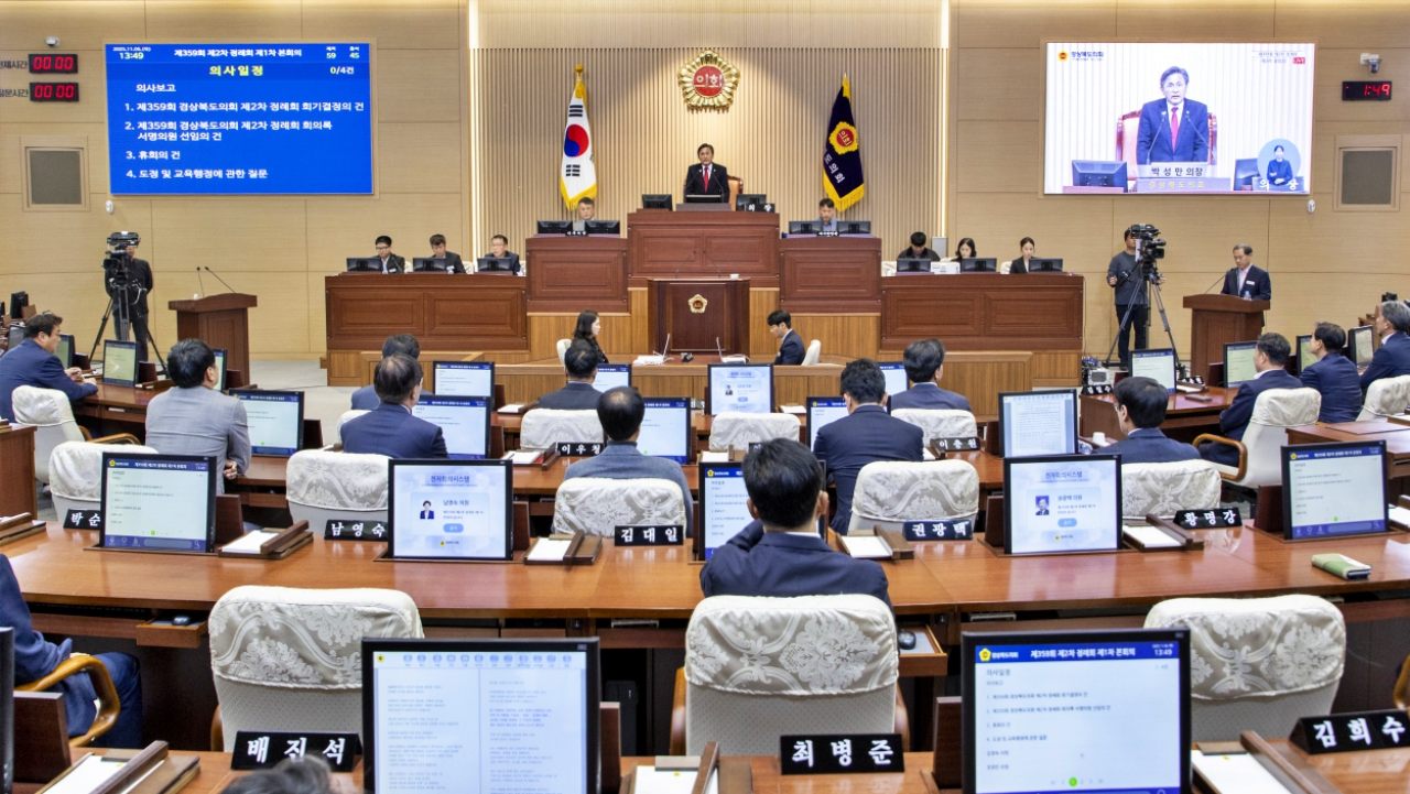 경북도의회 제359회 제2차 제1차 본회의(2025.11.6) / 사진.경북도의회 