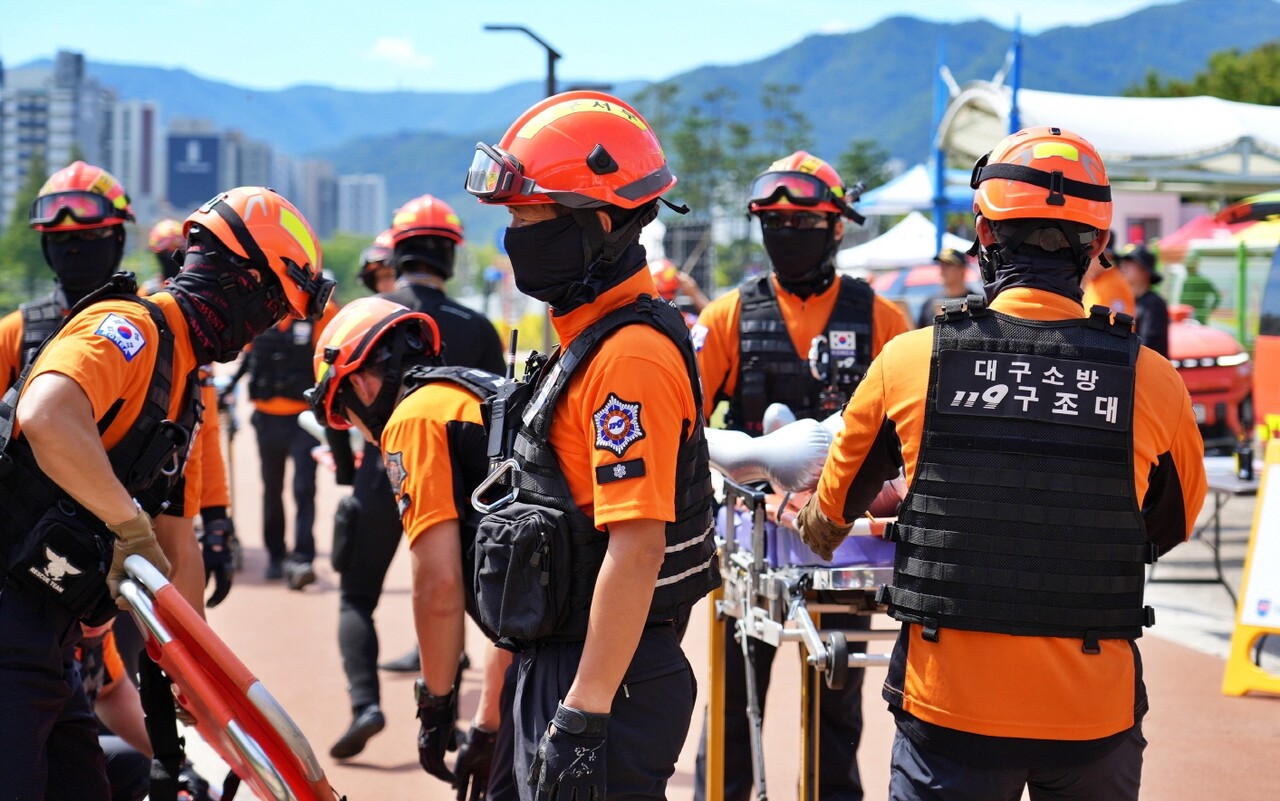 대구 남구 대봉교에서 열린 '2025년 긴급구조 종합훈련'(2025.8.29) / 사진 출처.대구소방본부